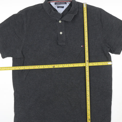 Tommy Hilfiger Men’s Grey Slim Fit Polo Shirt Size L