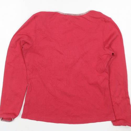 Boden Women's Pink Long Sleeve Scoop Neck Cotton Top Size 10