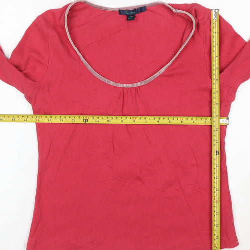 Boden Women's Pink Long Sleeve Scoop Neck Cotton Top Size 10