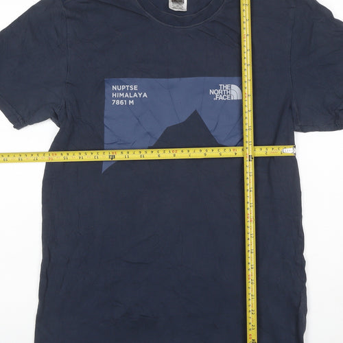 The North Face Men's Blue Cotton Nuptse Himalaya Graphic T-Shirt Size S