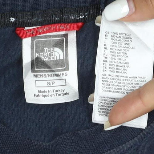 The North Face Men's Blue Cotton Nuptse Himalaya Graphic T-Shirt Size S