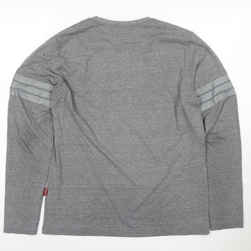 Carlsberg Men's Grey Long Sleeve T-Shirt Size L 100% Cotton Crew Neck