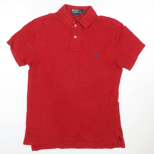Ralph Lauren Men's Red Slim Fit Cotton Polo Shirt Size S