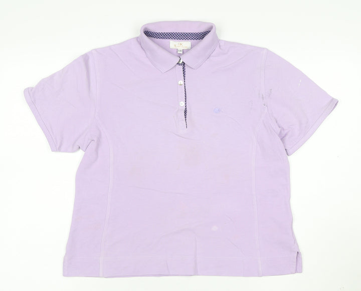 Kyowa Design Women's Purple Collared Short Sleeve Polo L