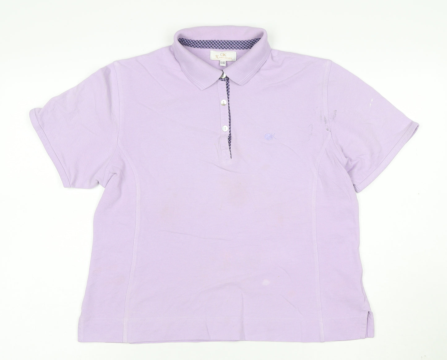 Kyowa Design Women's Purple Collared Short Sleeve Polo L