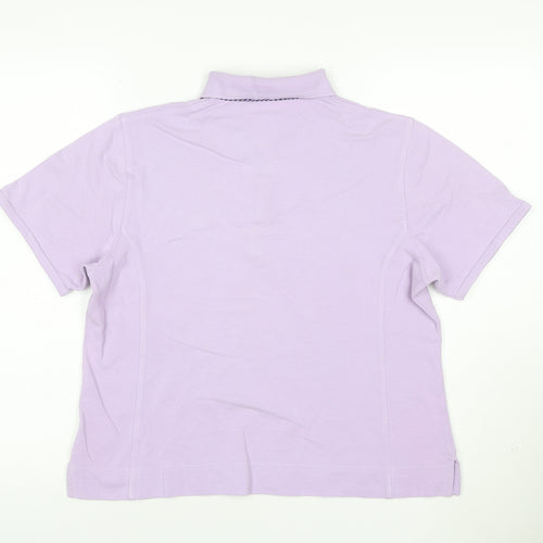 Kyowa Design Women's Purple Collared Short Sleeve Polo L