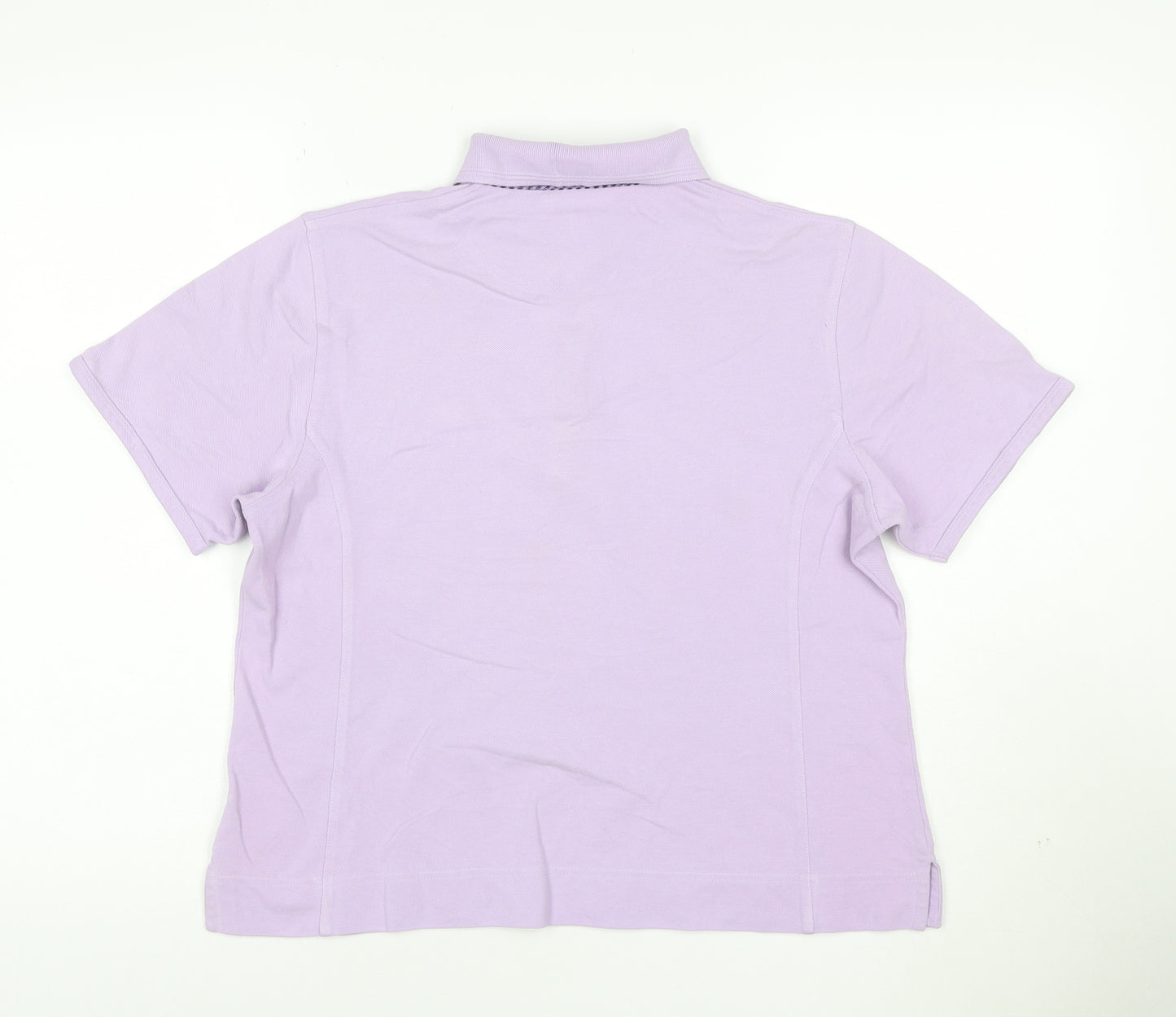 Kyowa Design Women's Purple Collared Short Sleeve Polo L