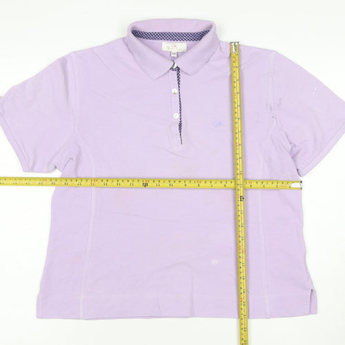 Kyowa Design Women's Purple Collared Short Sleeve Polo L