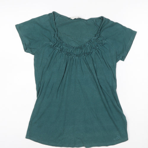 John Rocha Women’s Green Size 14 Ruffle Scoop Neck Tunic T-Shirt