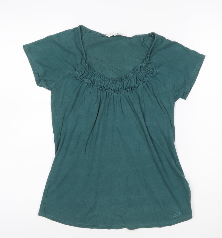 John Rocha Women’s Green Size 14 Ruffle Scoop Neck Tunic T-Shirt