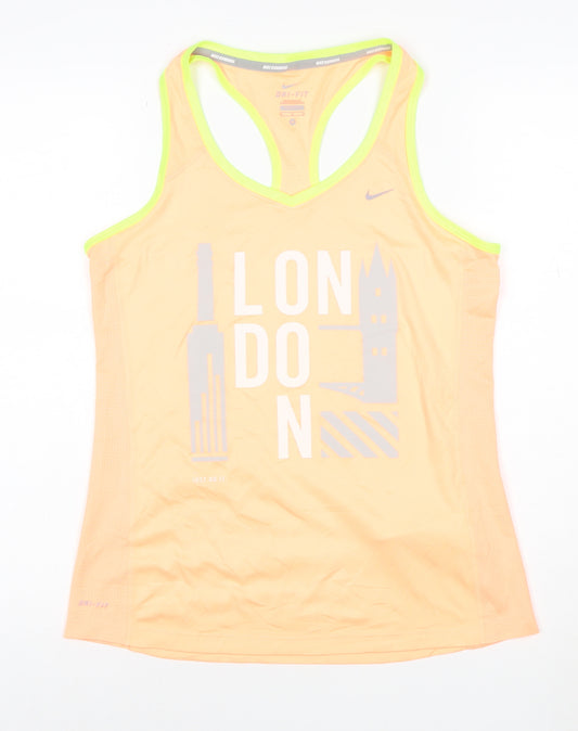 Nike Womens Orange Dri-Fit Running Tank Top Medium