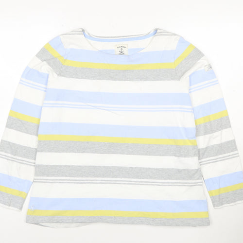 Joules Women’s Multicoloured Striped Long Sleeve Cotton Top Size 16