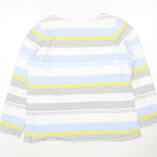 Joules Women’s Multicoloured Striped Long Sleeve Cotton Top Size 16