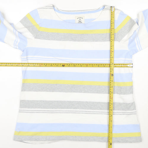 Joules Women’s Multicoloured Striped Long Sleeve Cotton Top Size 16