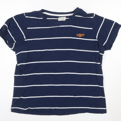 Saltrock Womens Blue Striped Cotton Short Sleeve T-Shirt Size 18