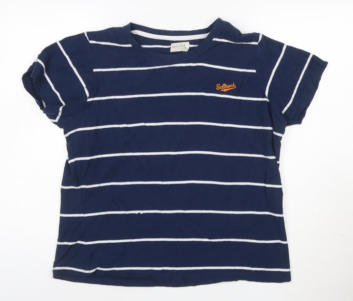Saltrock Womens Blue Striped Cotton Short Sleeve T-Shirt Size 18
