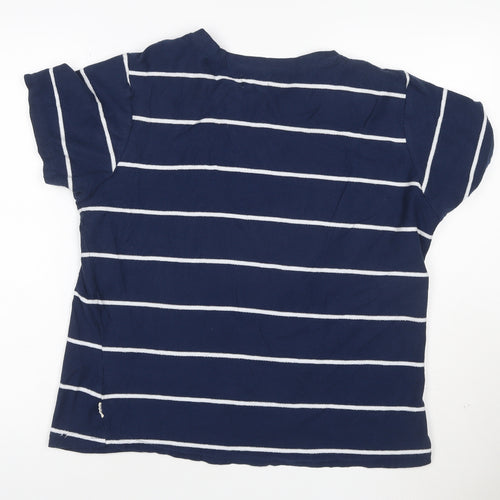 Saltrock Womens Blue Striped Cotton Short Sleeve T-Shirt Size 18