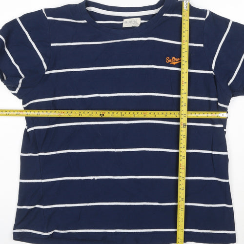 Saltrock Womens Blue Striped Cotton Short Sleeve T-Shirt Size 18