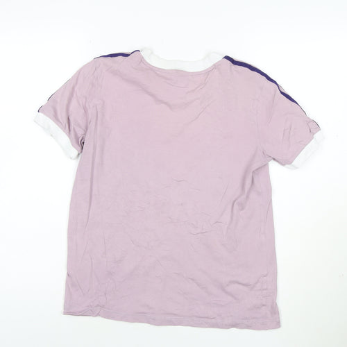 Adidas Womens Pink Ringer T-Shirt Size 10 Short Sleeve Cotton