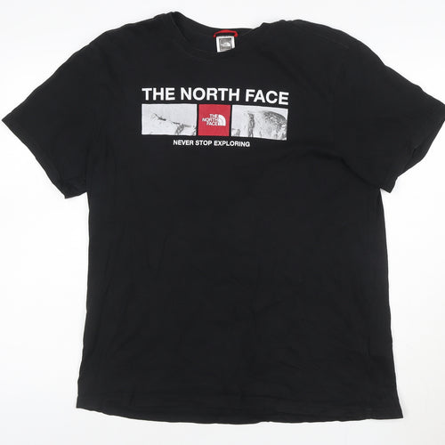 The North Face Mens Black Cotton Graphic Print T-Shirt L