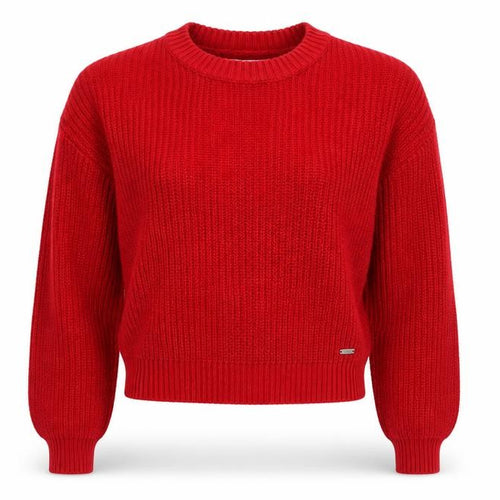 Hollister Womens Red Chunky Knit Crew Neck Pullover Jumper XS