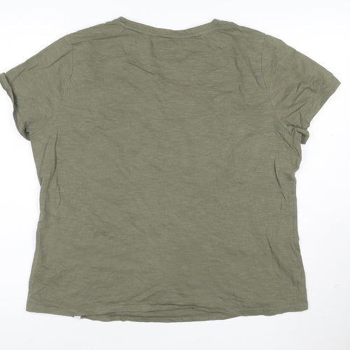 Animal Womens Green Organic Cotton Short Sleeve T-Shirt Size 16