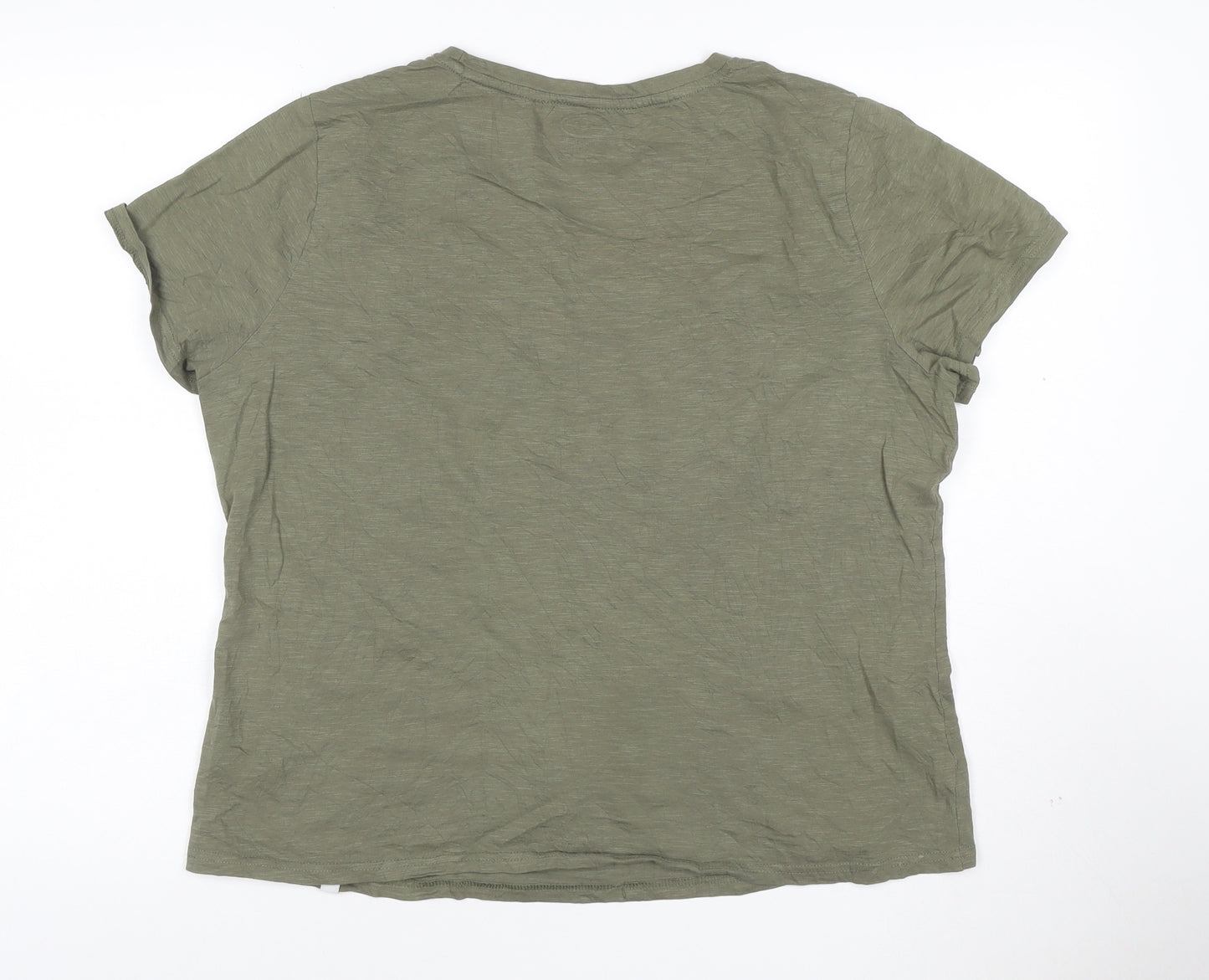 Animal Womens Green Organic Cotton Short Sleeve T-Shirt Size 16