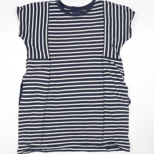 Next Women Blue Striped T-Shirt Dress Size 16 Short Sleeve Casual