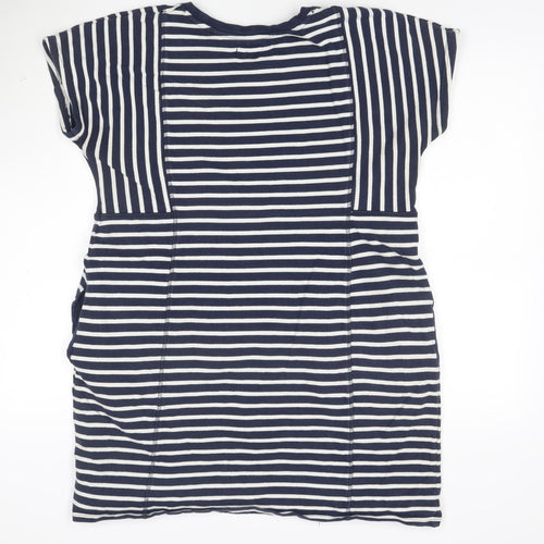 Next Women Blue Striped T-Shirt Dress Size 16 Short Sleeve Casual