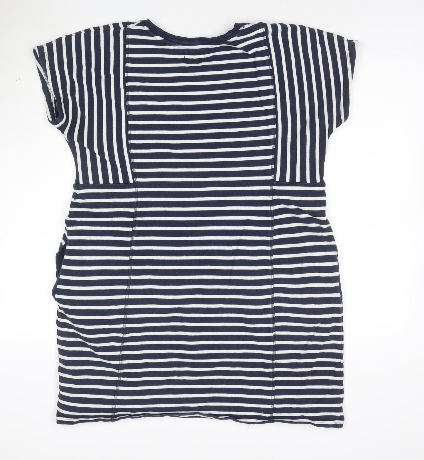 Next Women Blue Striped T-Shirt Dress Size 16 Short Sleeve Casual