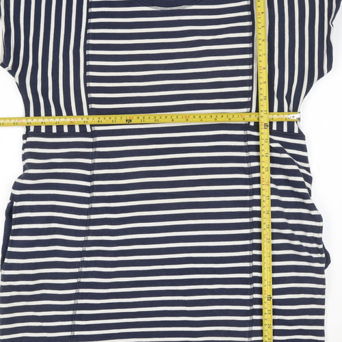 Next Women Blue Striped T-Shirt Dress Size 16 Short Sleeve Casual