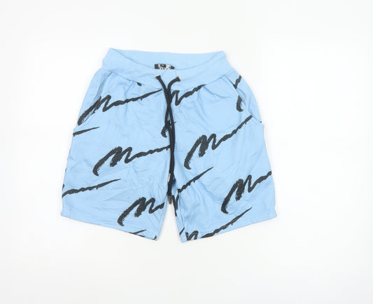 boohooMAN Men's Blue XS Sweat Shorts Drawstring Casual Wear