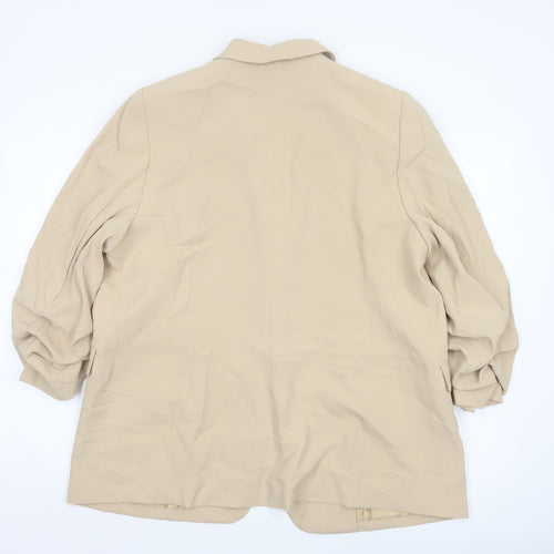 Marks and Spencer Womens Beige Blazer Jacket Size 18 Regular Fit