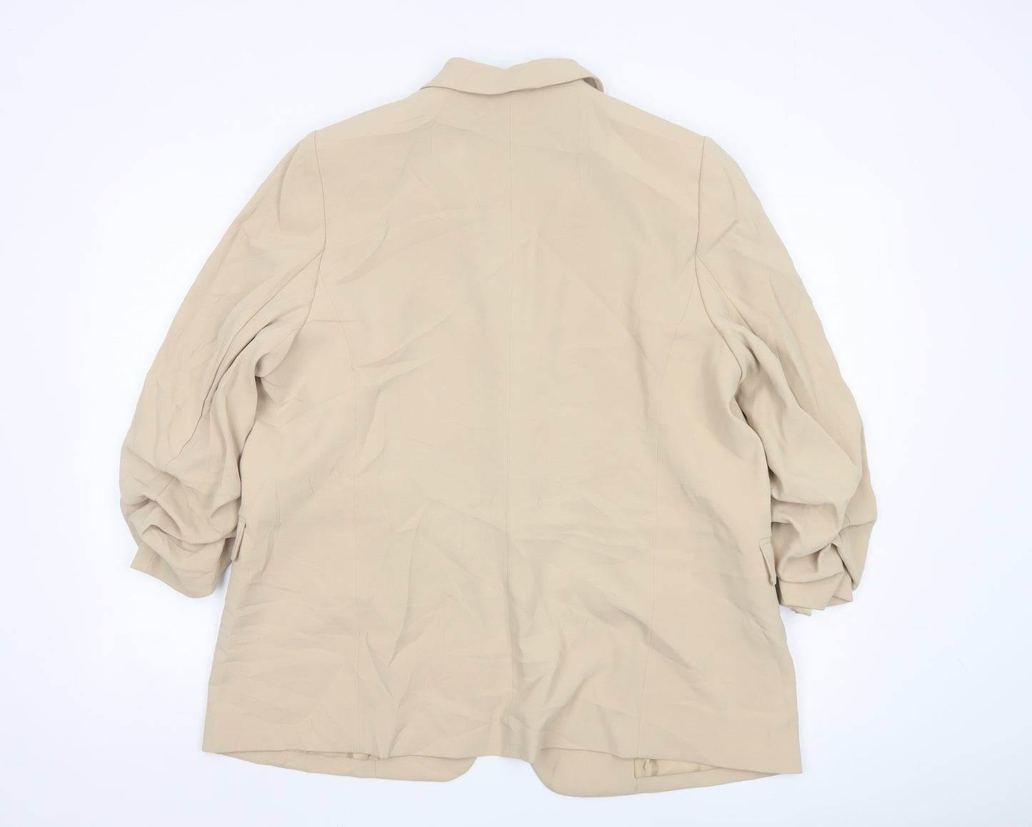 Marks and Spencer Womens Beige Blazer Jacket Size 18 Regular Fit