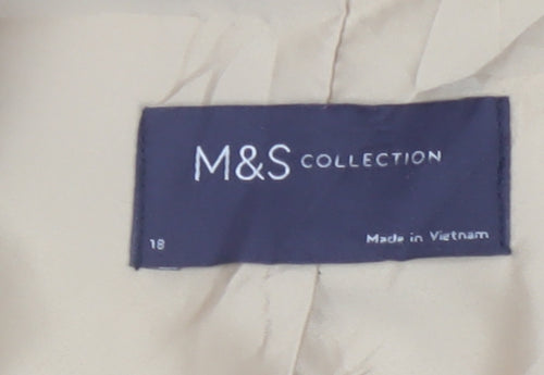 Marks and Spencer Womens Beige Blazer Jacket Size 18 Regular Fit