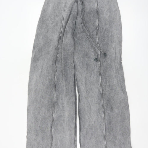 Zara Women's Grey Fleece Wide-Leg Sweatpants Size S
