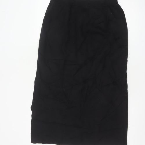 Uniqlo Women Black M Straight Midi Skirt Cotton Blend