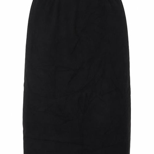 Uniqlo Women Black M Straight Midi Skirt Cotton Blend