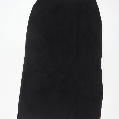 Uniqlo Women Black M Straight Midi Skirt Cotton Blend