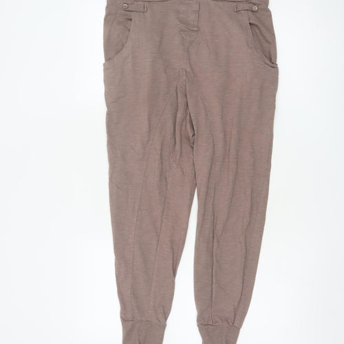 Whistles Women’s Brown Cotton Jogger Style Trousers Size 10