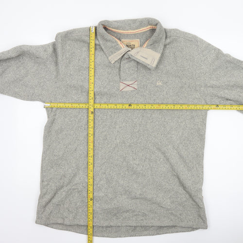 Marks and Spencer North Coast Men's Grey Collared Pullover Jumper L