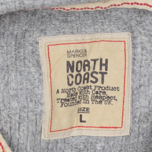Marks and Spencer North Coast Men's Grey Collared Pullover Jumper L