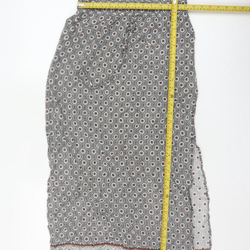 Warehouse Womens Multicoloured Geometric Midi A-Line Skirt Size 10