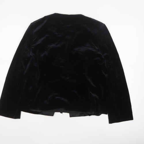 Eastex Womens Black Velvet Wrap Blouse Size 16 Long Sleeve