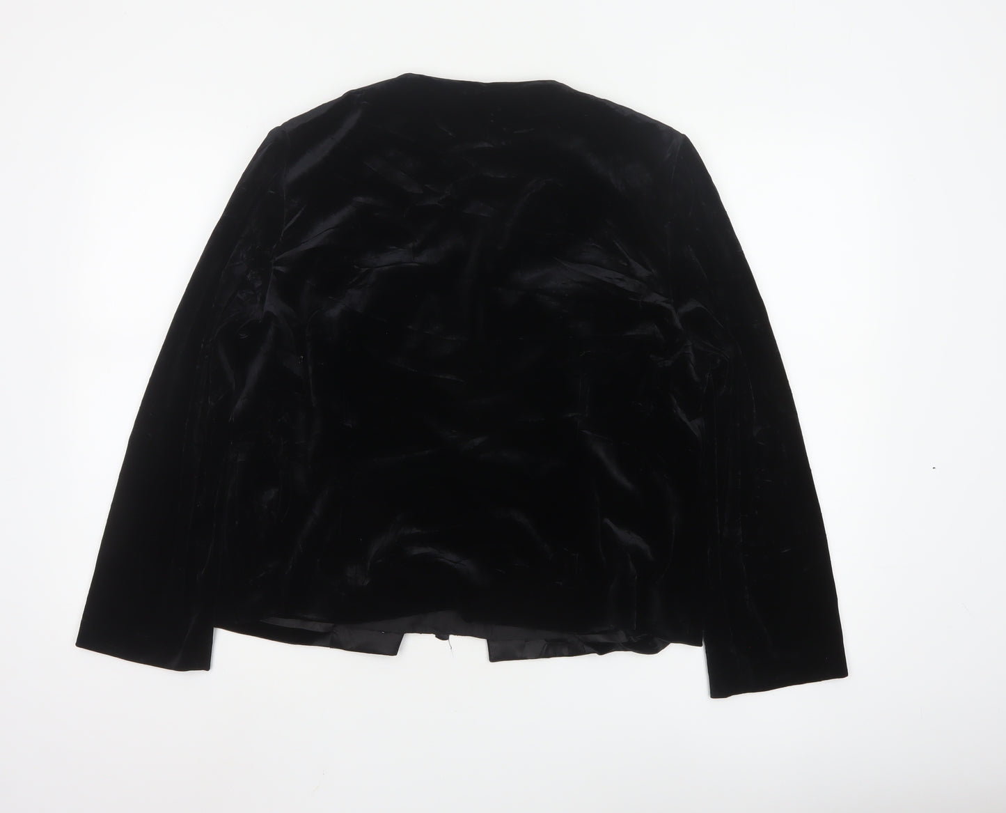Eastex Womens Black Velvet Wrap Blouse Size 16 Long Sleeve
