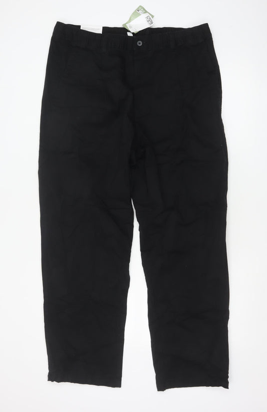 H&M Men’s Black Relaxed Fit Chino Trousers Size L