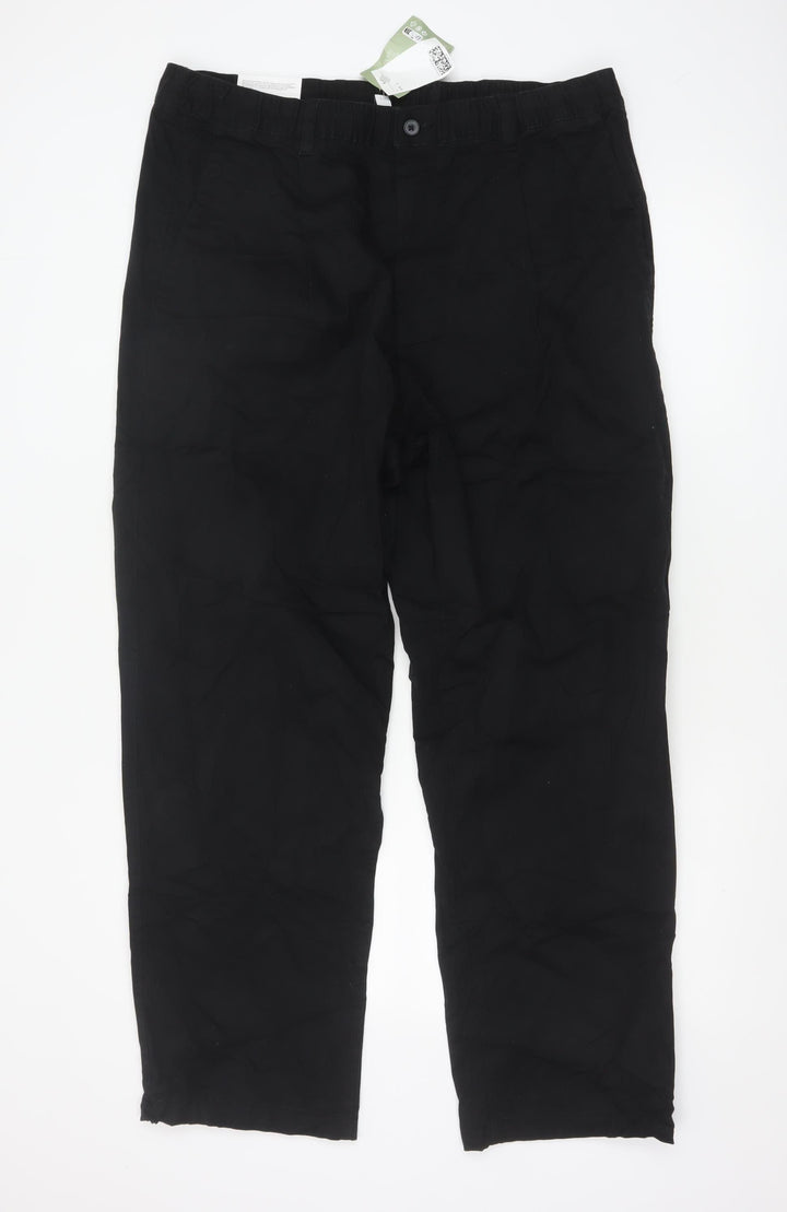H&M Men’s Black Relaxed Fit Chino Trousers Size L