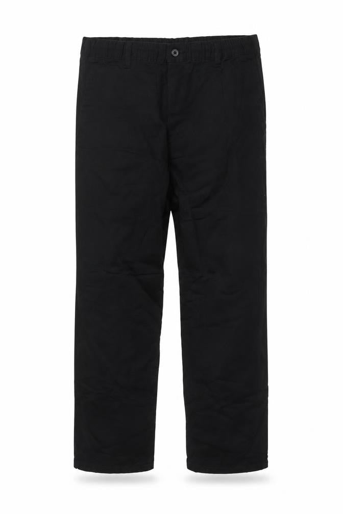 Front view of H&M Men’s Black Relaxed Fit Chino Trousers, size L