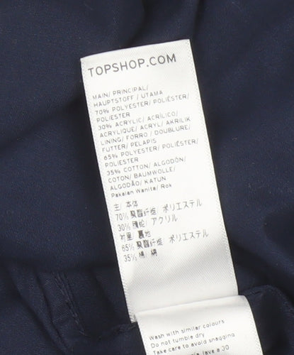 Topshop Women’s Blue Short Pencil Skirt Size 12 Lined Polyester