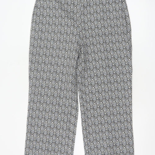 Next Women’s Black Geometric Cropped Trousers Size 12